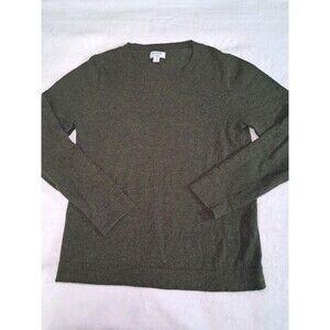 J.Crew Teddie Pullover Sweater Crewneck Cotton Wool Blend Hthr Loden Size M